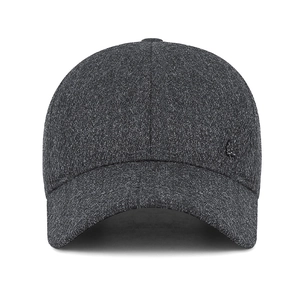 Winter thermal grey wool baseball cap with ear protection for men in high quality
