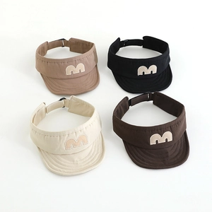 Adjustable children sun visor hats set with M embroidery in four colors for outdoor use