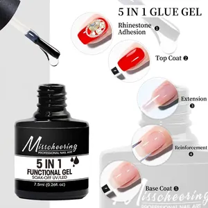 Gel de uñas multifuncional 5 en 1 de 7,5ml para extensión base y capa de acabado