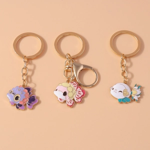 Cartoon Koi Fish Enamel Keychain Cute Zinc Alloy Carp Pendant For Bags Golden Ring Lobster Clasp Charm