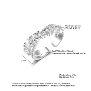 Detailed macro of silver double band ring featuring mixed cut AAA cubic zirconia stones