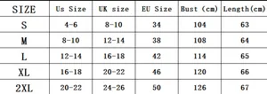 Detailed size chart for V-neck T-shirt showing US EU UK measurements from S to 2XL