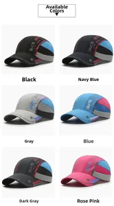 Selection of quick-dry baseball caps with mesh panels and Skate Style print lettering