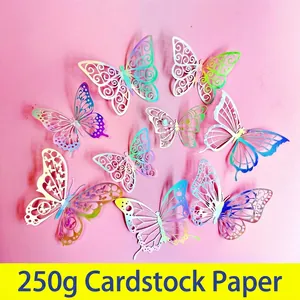 Double Sided Hollow Butterfly Cake Toppers Ins Style Acrylic Cake Decorations For Birthday Wedding Party Supplies Gifts