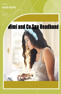 Close-up of light blue braided sponge spa headband with soft terry cloth texture