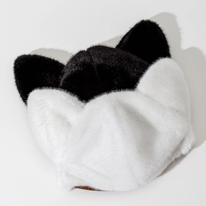 Cat Ear Faux Fur Beanie Hat Winter Warm Plush Skull Cap For Women Kawaii Soft Landlord Hat