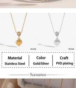 Detailed comparison of gold and silver strawberry pendants with PVD coating specifications