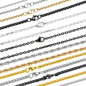 Collier Chaîne En Acier Inoxydable Figaro Box Twisted Snake Rope Link Unisexe Hip Hop Bijoux Mode