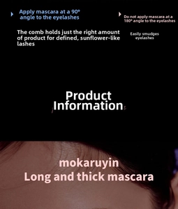 Detail of mascara brush at 90-degree angle for long, thick, and curled lashes effect