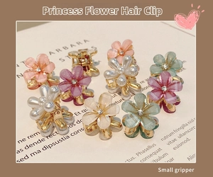 Détails de mini pinces à cheveux en forme de fleurs colorées avec strass centraux brillants