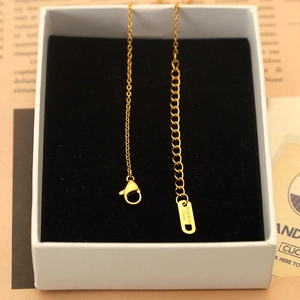 Macro shot of 18k gold plated stainless steel chain with lobster clasp and extender