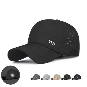 Baseball Cap Schnelltrocknendes Polyester Laser Geschnitten Atmungsaktiv Reflektierendes Logo Sport Outdoor Verstellbar