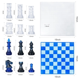 Tableau des tailles détaillé pour moules de pièces d'échecs et plateau en résine