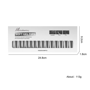 Set da 256 pezzi punte per unghie arcuate semi-opache in 16 misure con scatola
