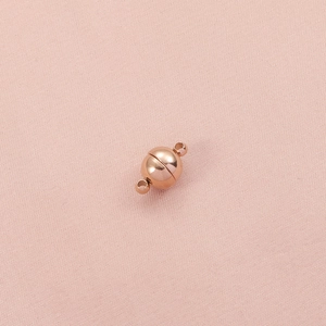 Detailed view of 8mm rose gold magnetic metal clasp for DIY jewelry making
