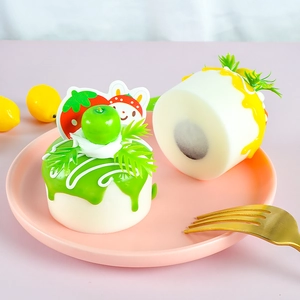 Realistic PU artificial fruit cake slow rebound toy for home decoration and props