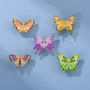 Colorful Butterfly Enamel Brooch Pin Alloy Animal Insect Badge Decorative Jewelry For Women Girls Clothes Bags
