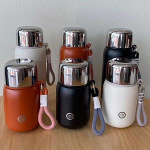 Mini 316 stainless steel insulated bottles set with matte finish and braided straps