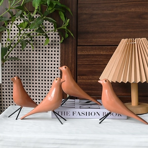 Statua Di Uccello Minimalista Moderna Ornamenti Legno E Ferro Stile Nordico Decorazione Da Scrivania Per Soggiorno Ufficio