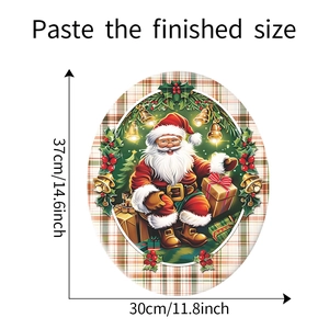 Guida dettagliata alle taglie per adesivo murale Babbo Natale con dimensioni di 37cm x 30cm