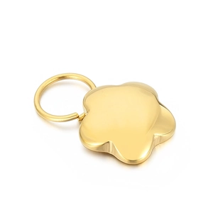 Minimalist golden flower pendant in polished stainless steel for DIY jewelry making