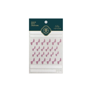 Pink bow and white lace nail art stickers with M-982 adhesive backing on white background