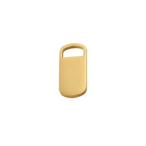 Polished gold rectangular stainless steel pendant tag with top loop for DIY engraving