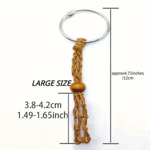 Handmade woven cord necklace holder with wooden bead for large crystals and stones