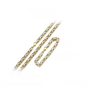 Detailed specs for 6mm stainless steel hip hop chain and bracelet set in gold and silver