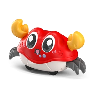 Cartoon crab inertia toy car in red and yellow for kids early educational play
