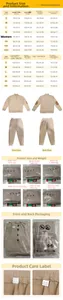 Detailed size chart for stand collar long sleeve tracksuit set with pants in CM and INCH