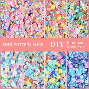 Colorful 5mm fruit and animal polymer clay slices for DIY craft and jewelry accessories