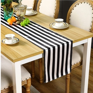 Striped Checkered Table Runner Polyester Modern Nordic Decorative Tabletop Decor For Dining Room Wedding Party Banquet
