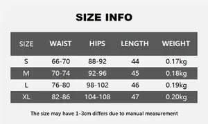 Size chart for chic irregular leather skirt showing waist, hips, and length measurements