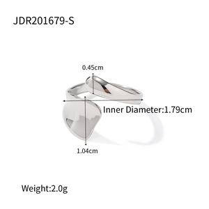 Bague ouverte géométrique irrégulière en argent avec design enveloppant réglable
