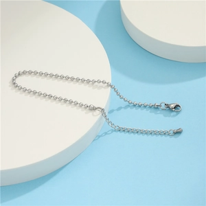 Minimalist 304 stainless steel ball bead chain bracelet with lobster clasp and extender