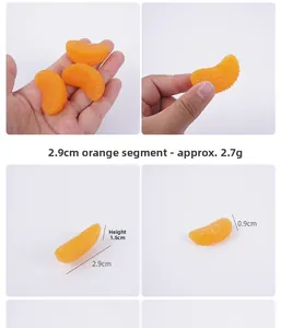 Especificaciones de tamaño del modelo de gajo de naranja artificial en PVC de 2,9cm