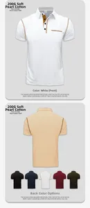 Macro detail of breathable 200G cotton twill fabric for men's short sleeve polo shirts