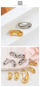 Polished stainless steel D-ring lobster clasps in gold and silver for jewelry making