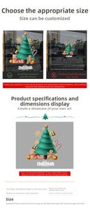 Size chart and technical specifications for Christmas PVC window static cling stickers
