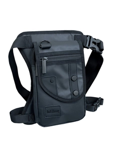 Sac de jambe tactique en nylon noir pour la moto et les activités de plein air