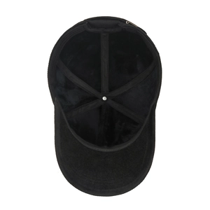 Winter thermal business baseball cap in black with thick fleece lining for men