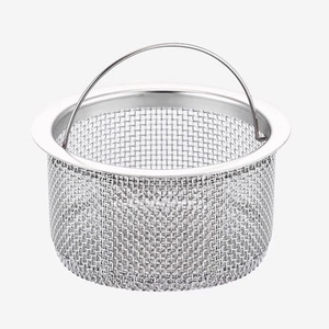 Stainless steel kitchen sink strainer with handle, anti-clogging filter basket for drain