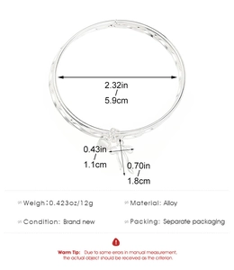 Silver alloy bangle with heart and bow charms showing size diameter and weight specs