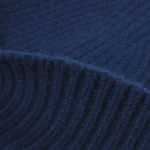 Bonnet en laine mérinos bleu marine unisexe avec texture côtelée chaude pour l'hiver