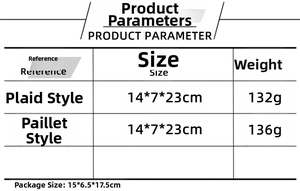 Size and weight table for Christmas Rudolf figurines showing dimensions of various models