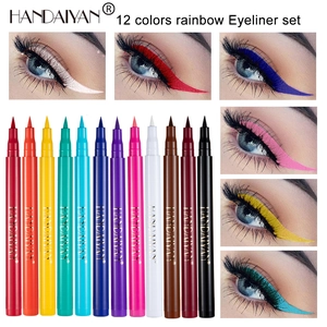 Waterproof Liquid Eyeliner Pen Rainbow Colorful Matte Smudge Proof Long Lasting Eye Makeup Professional High Pigmented