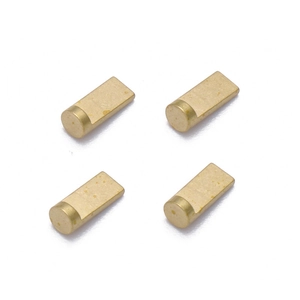 Set of four precision brass charging pins for Bluetooth headphones in a golden finish