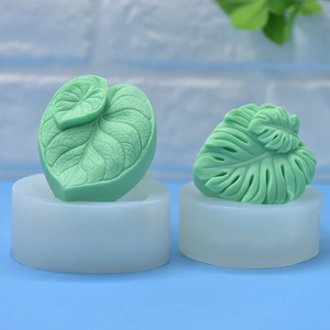 Monstera leaf silicone molds for DIY cake mousse, chocolate, and handmade soap making