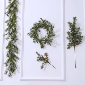 Christmas Artificial Pine Wreath Garland Branch With Natural Pine Cones For Door Wall Window Festive Winter Home Decor